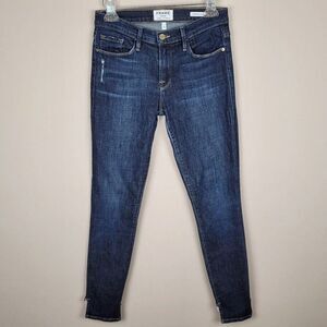 FRAME Size 27 Le Skinny De Jeanne Jeans Crown Heights Dark Blue Step Hem